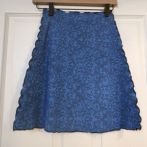 Haystacks Navy Catty Jacquard Knit Bias Skirt Sz XS LIKE NEW!
